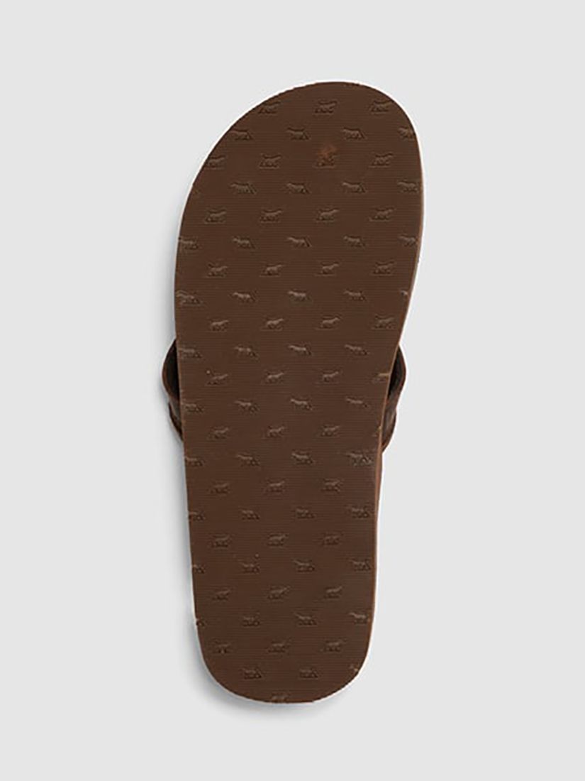Rodd & Gunn Piha Leather T-Bar Sandals, Chocolate, EU41