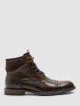 Rodd & Gunn Dunedin Leather Military Boots, Chocolate Wash