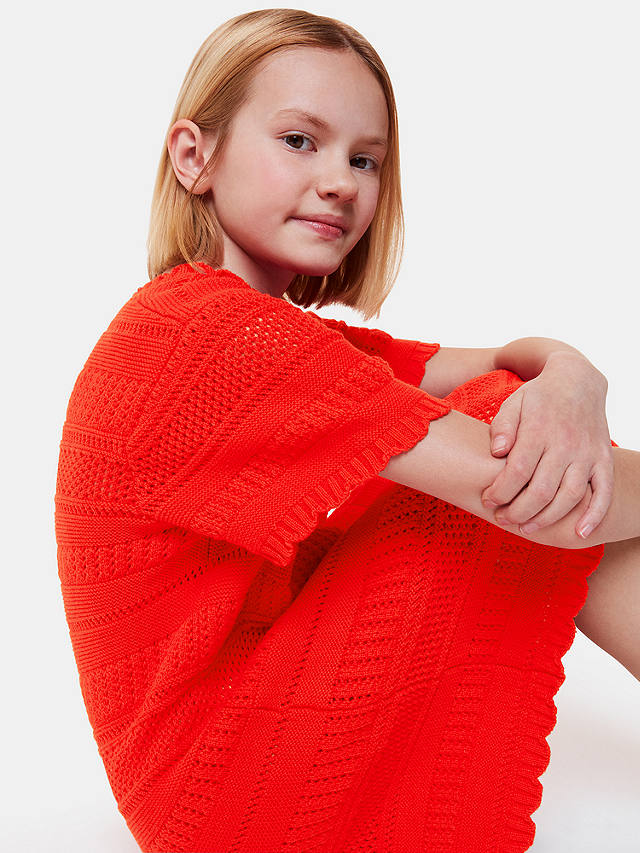 Whistles Kids' Crochet Knit Dress, Red