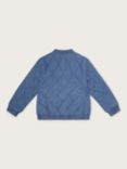 Monsoon Kids' Denim Quilted Bomber Jacket, Blue