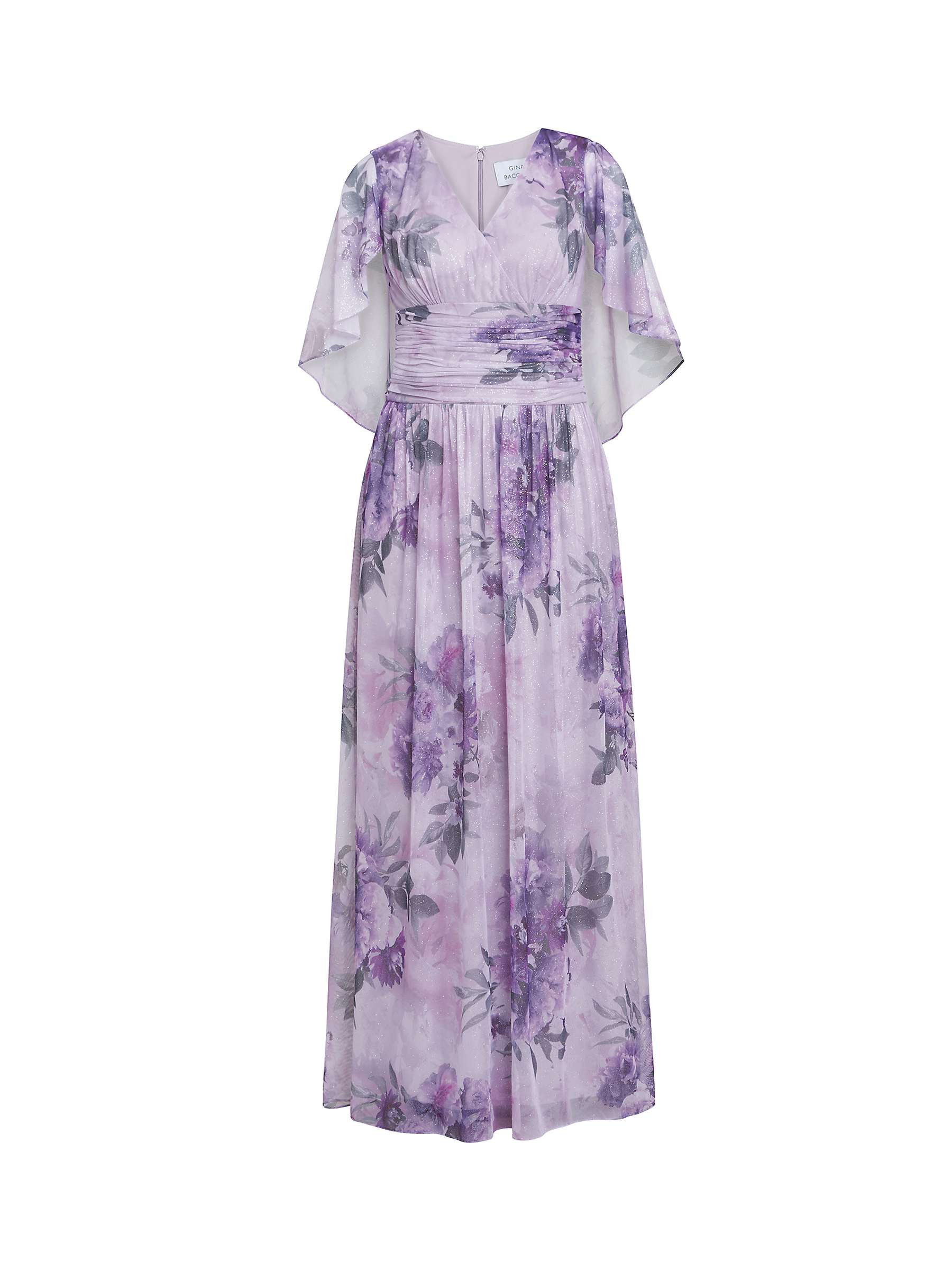 Buy Gina Bacconi Caroline Overlay Sleeves Maxi Dress, Multi Online at johnlewis.com
