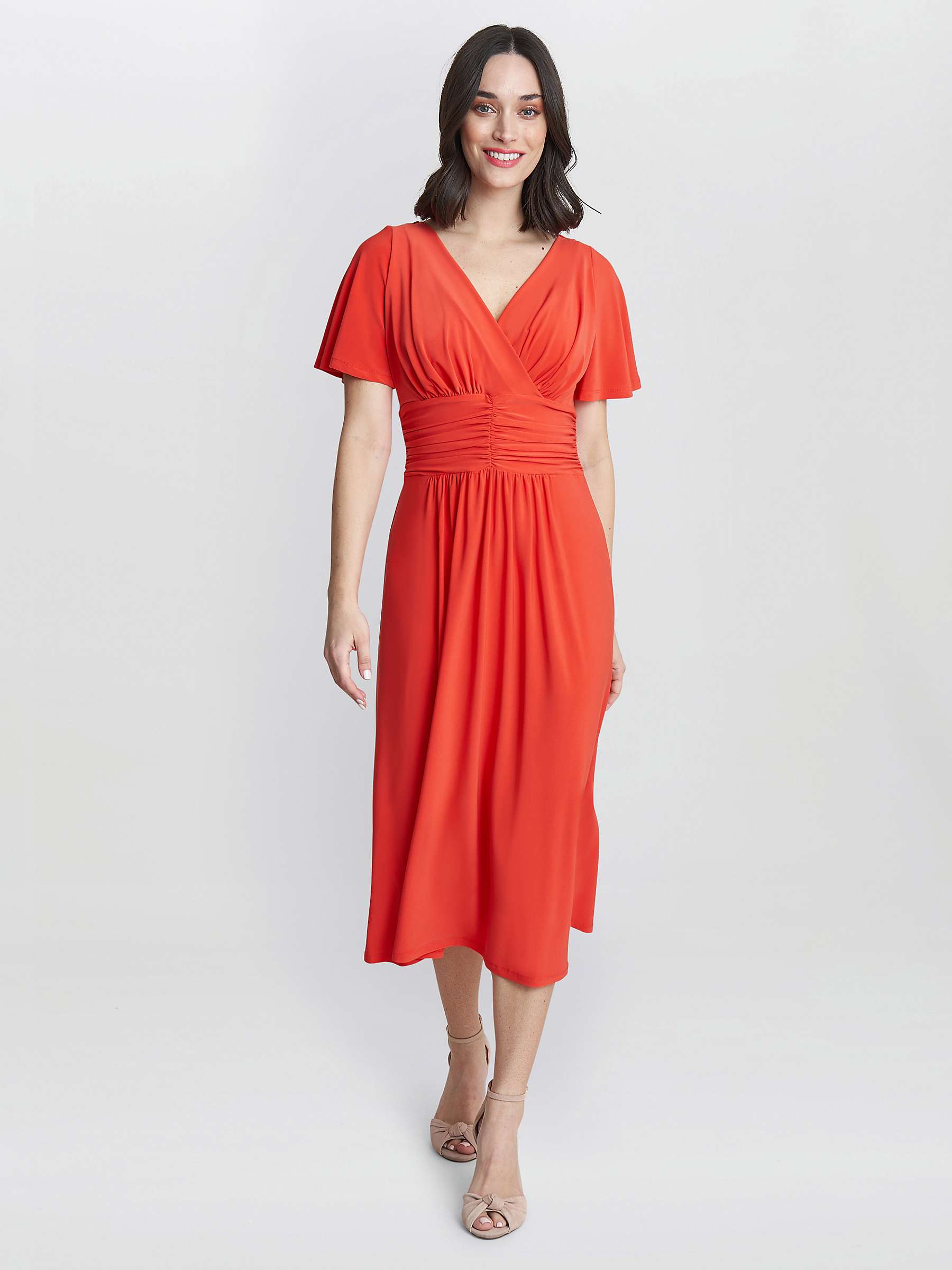 Buy Gina Bacconi Frieda Midi Jersey Dress, Orange Online at johnlewis.com