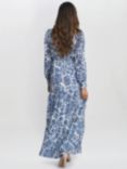 Gina Bacconi Jojo Tiered Floral Maxi Dress, Navy/Cream