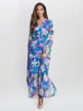 Gina Bacconi Iona Stand Collar Floral Maxi Dress, Multi