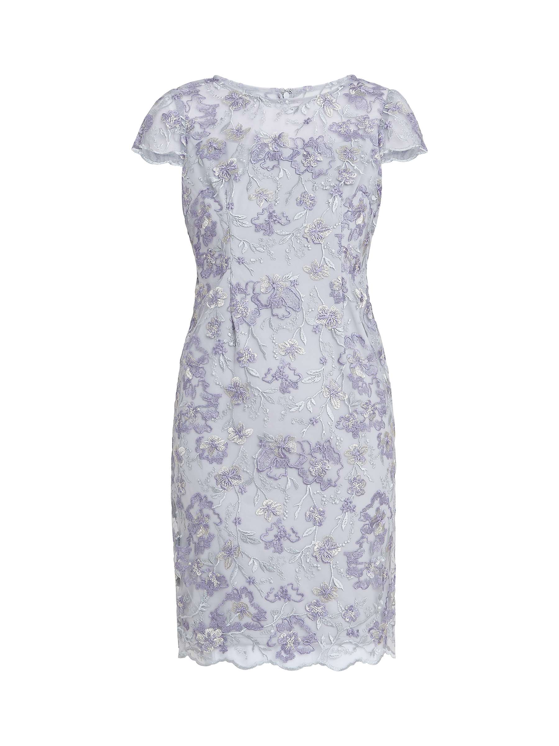 Buy Gina Bacconi Petite Raquelle Embroidered Cap Sleeve Dress, Dove Online at johnlewis.com