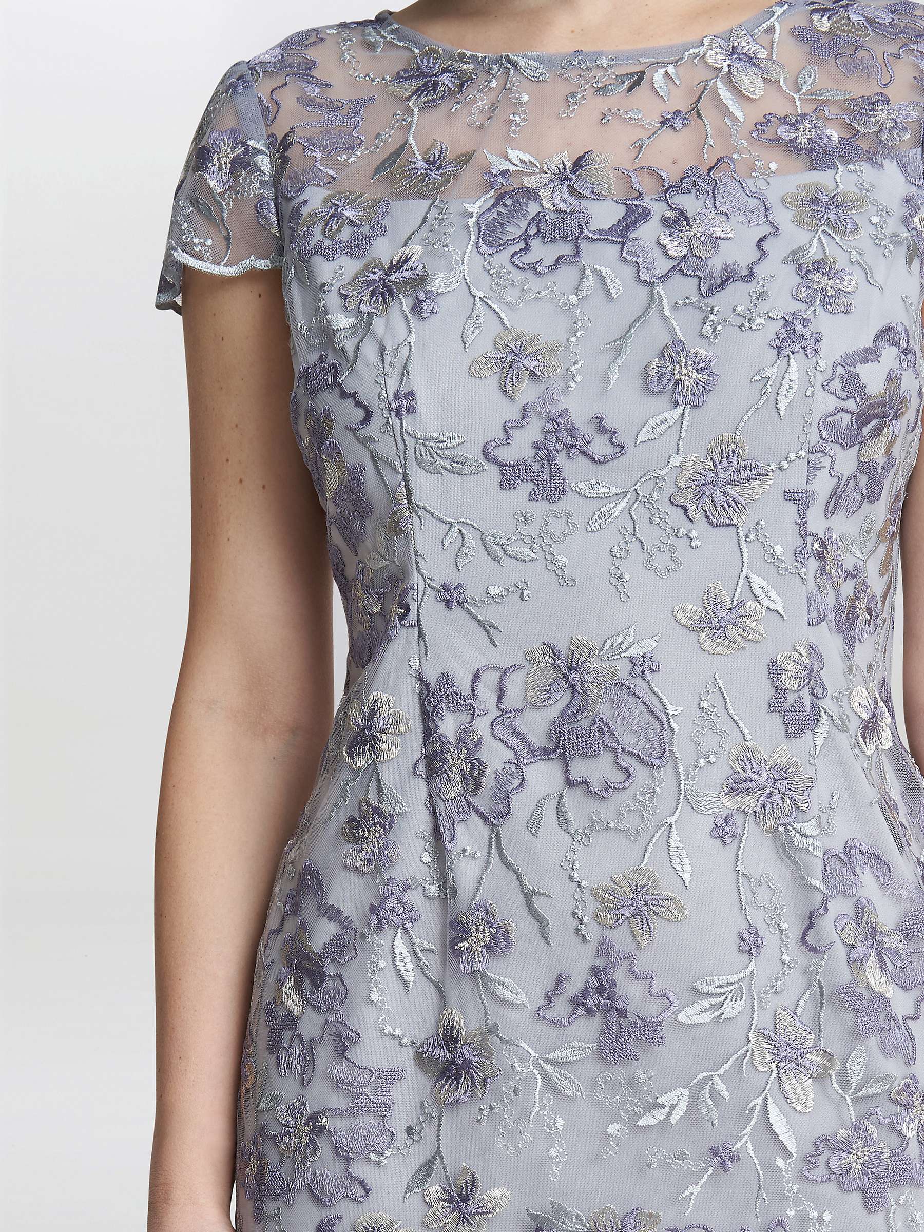 Buy Gina Bacconi Petite Raquelle Embroidered Cap Sleeve Dress, Dove Online at johnlewis.com