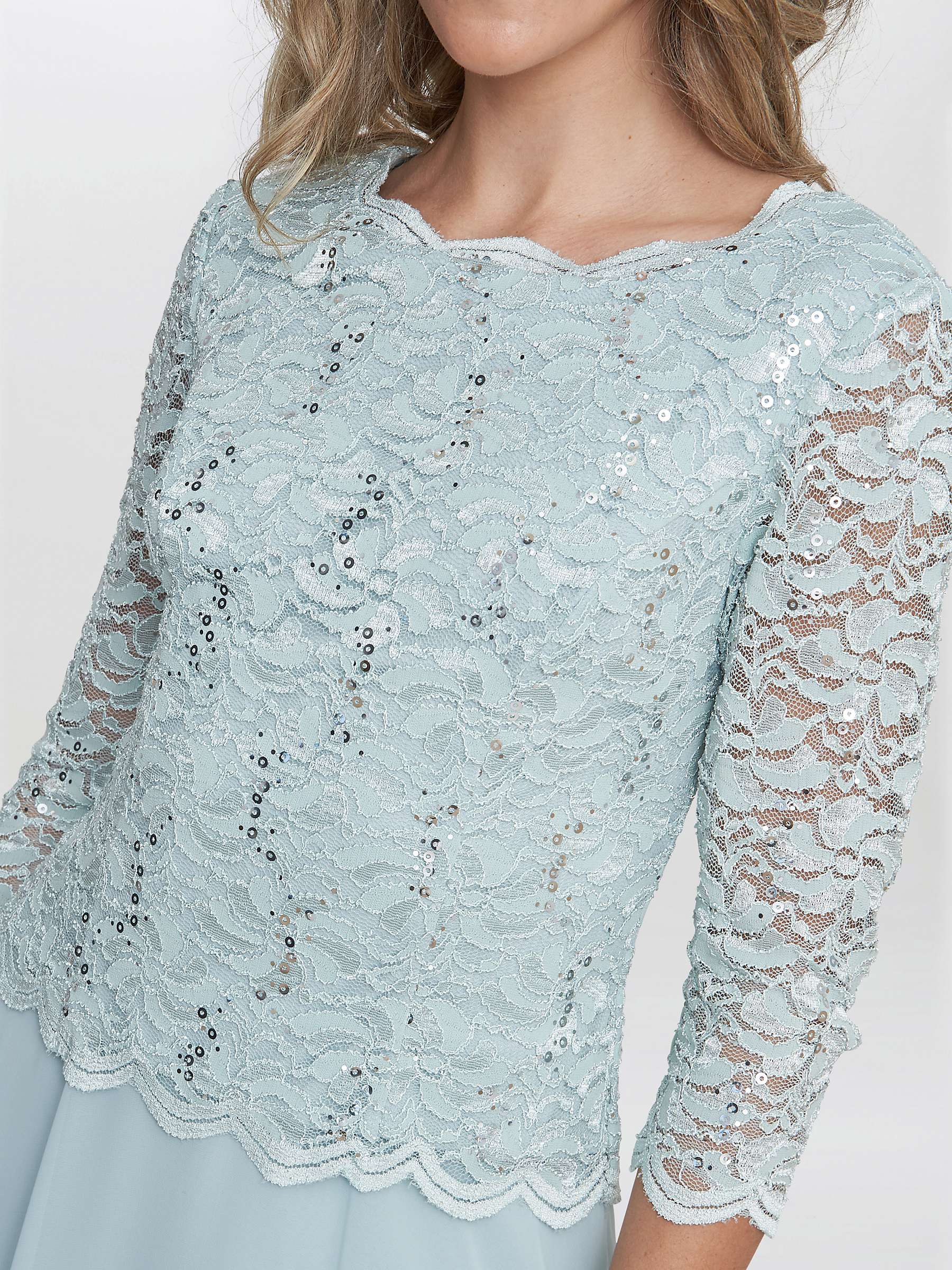 Buy Gina Bacconi Rona Lace and Chiffon Midi Dress, Mint Online at johnlewis.com