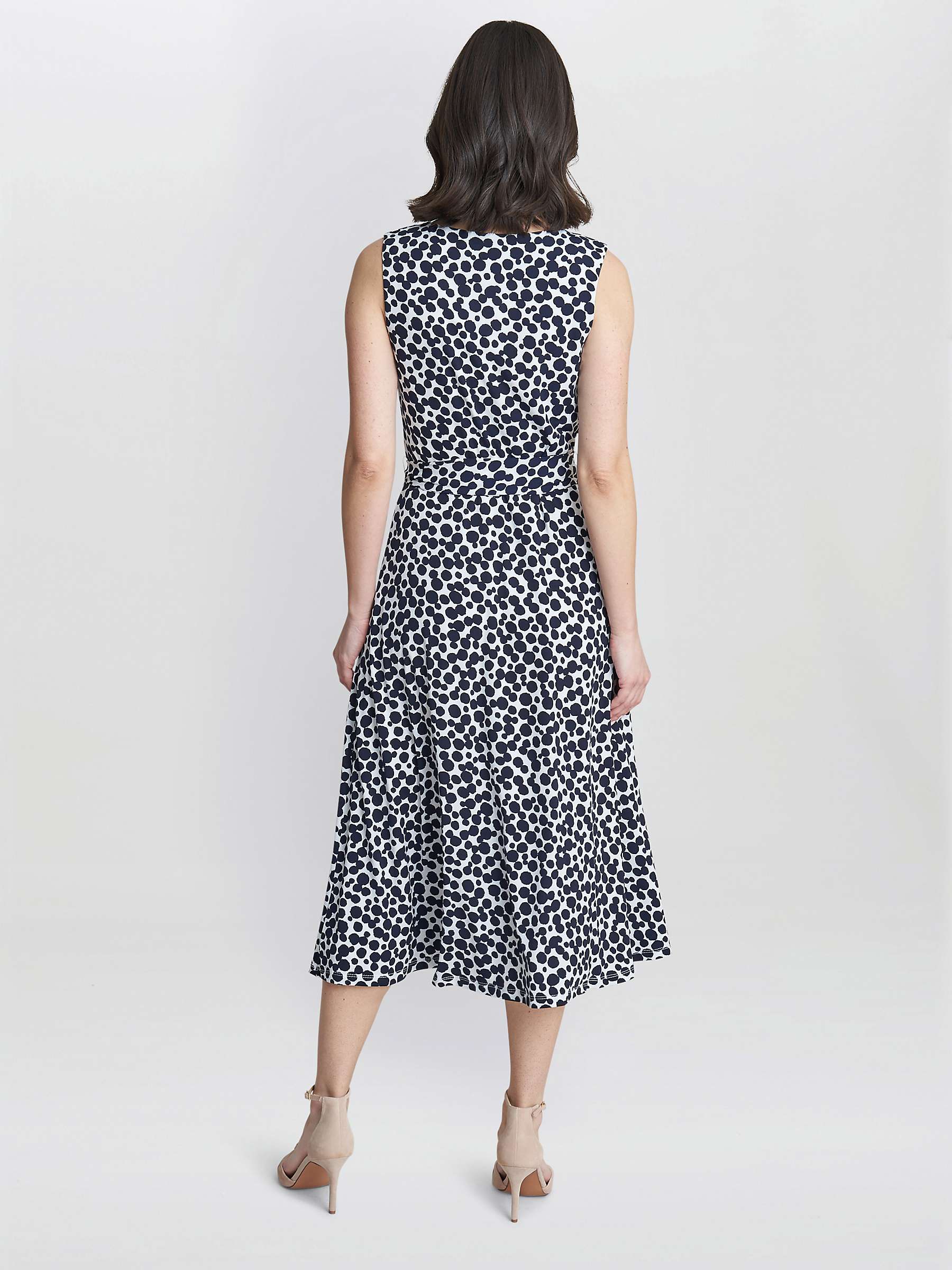 Buy Gina Bacconi Dolly Fit And Flare Jersey Dress, Navy/White Online at johnlewis.com