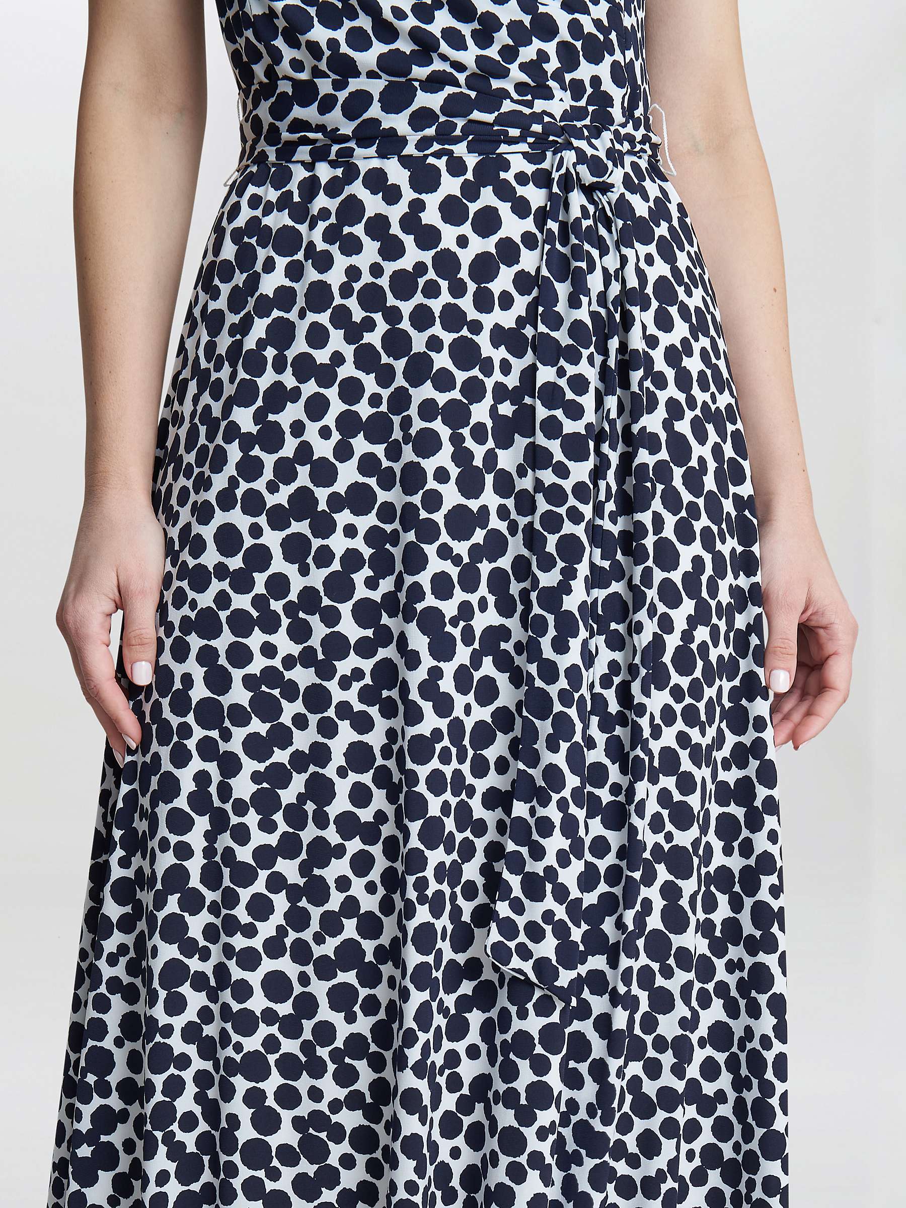 Buy Gina Bacconi Dolly Fit And Flare Jersey Dress, Navy/White Online at johnlewis.com