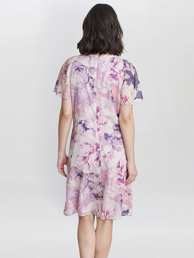 Gina Bacconi Erika Embellished Knee Length Dress, Lilac/Multi