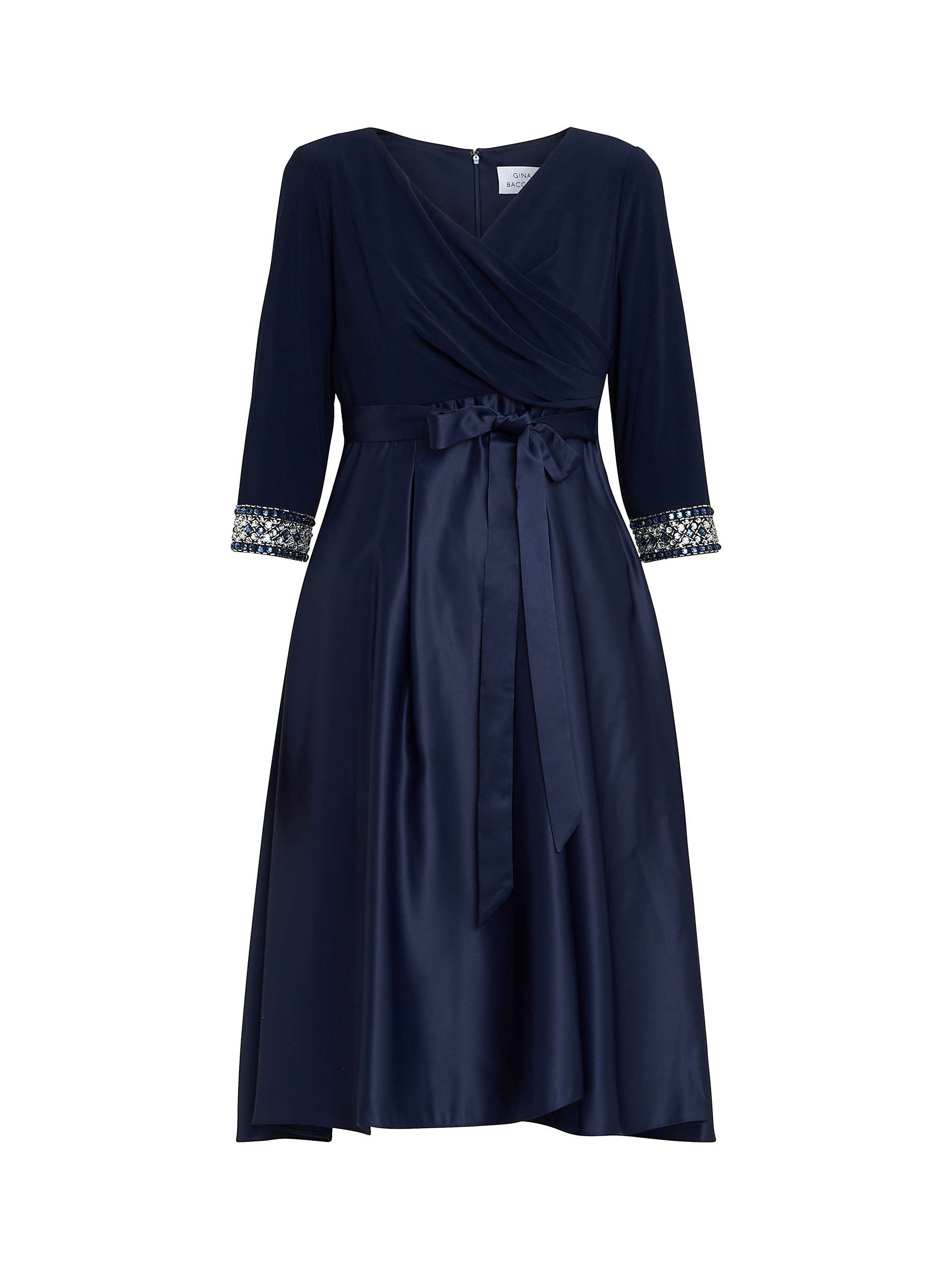 Buy Gina Bacconi Petite Doris Asymmetric Midi Dress, Navy Online at johnlewis.com