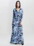 Gina Bacconi Danielle Jersey Wrap Maxi Dress, Navy/Green
