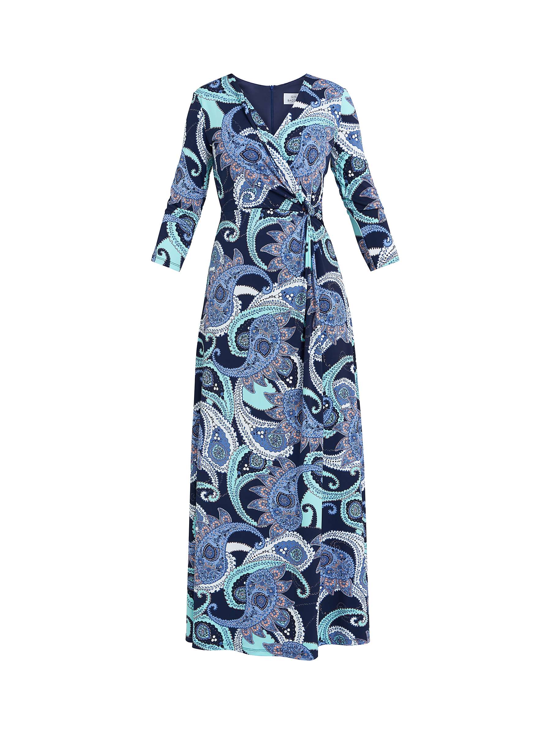 Buy Gina Bacconi Danielle Jersey Wrap Maxi Dress, Navy/Green Online at johnlewis.com