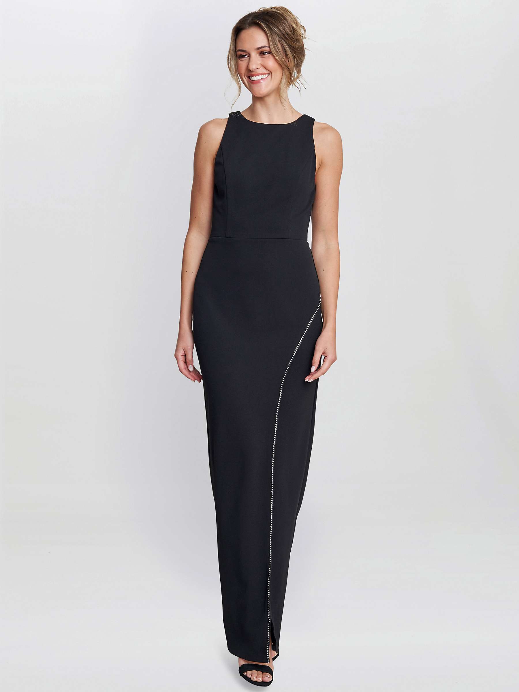 Buy Gina Bacconi Esmeralda Sleeveless Column Maxi Dress, Black Online at johnlewis.com