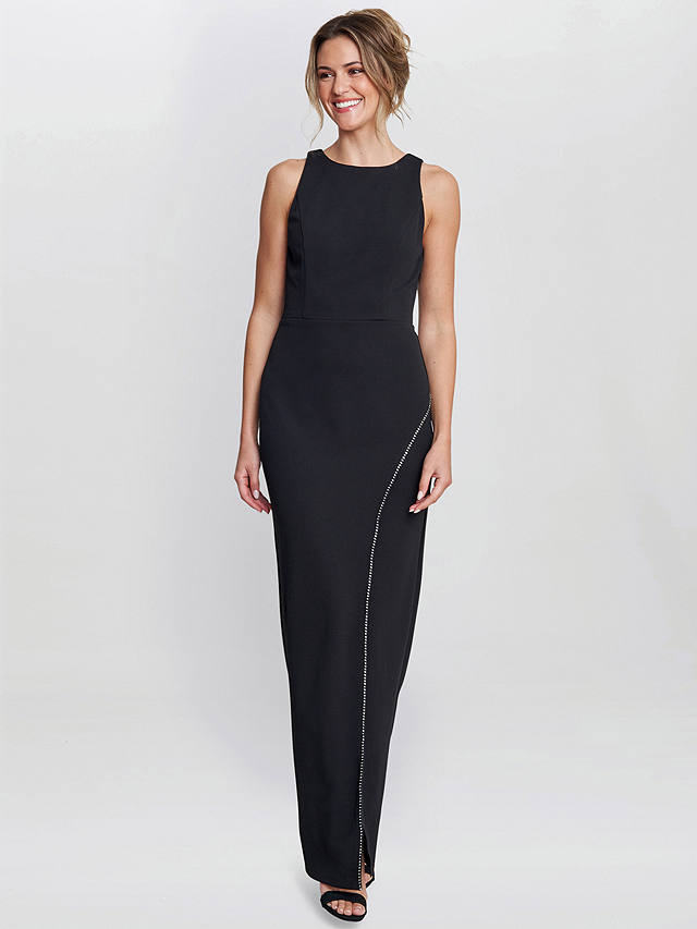 Gina Bacconi Esmeralda Sleeveless Column Maxi Dress, Black