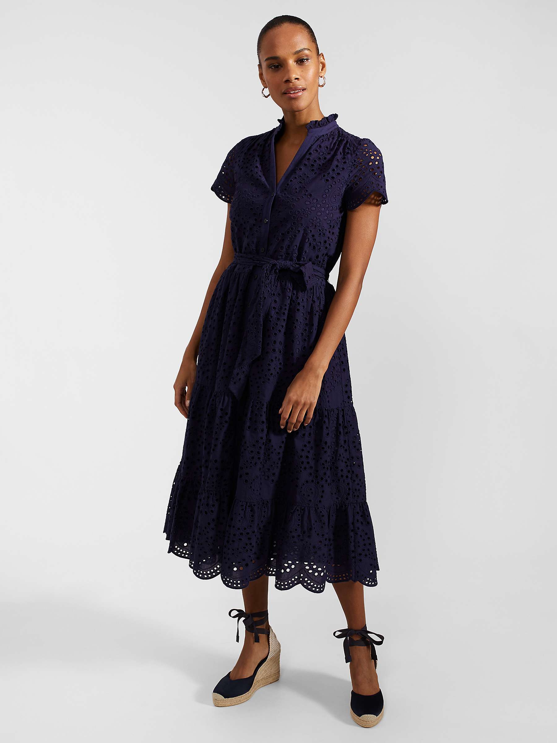 Buy Hobbs Rhianne Midi Dress, True Navy Online at johnlewis.com