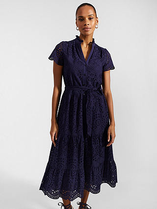 Hobbs Rhianne Midi Dress, True Navy