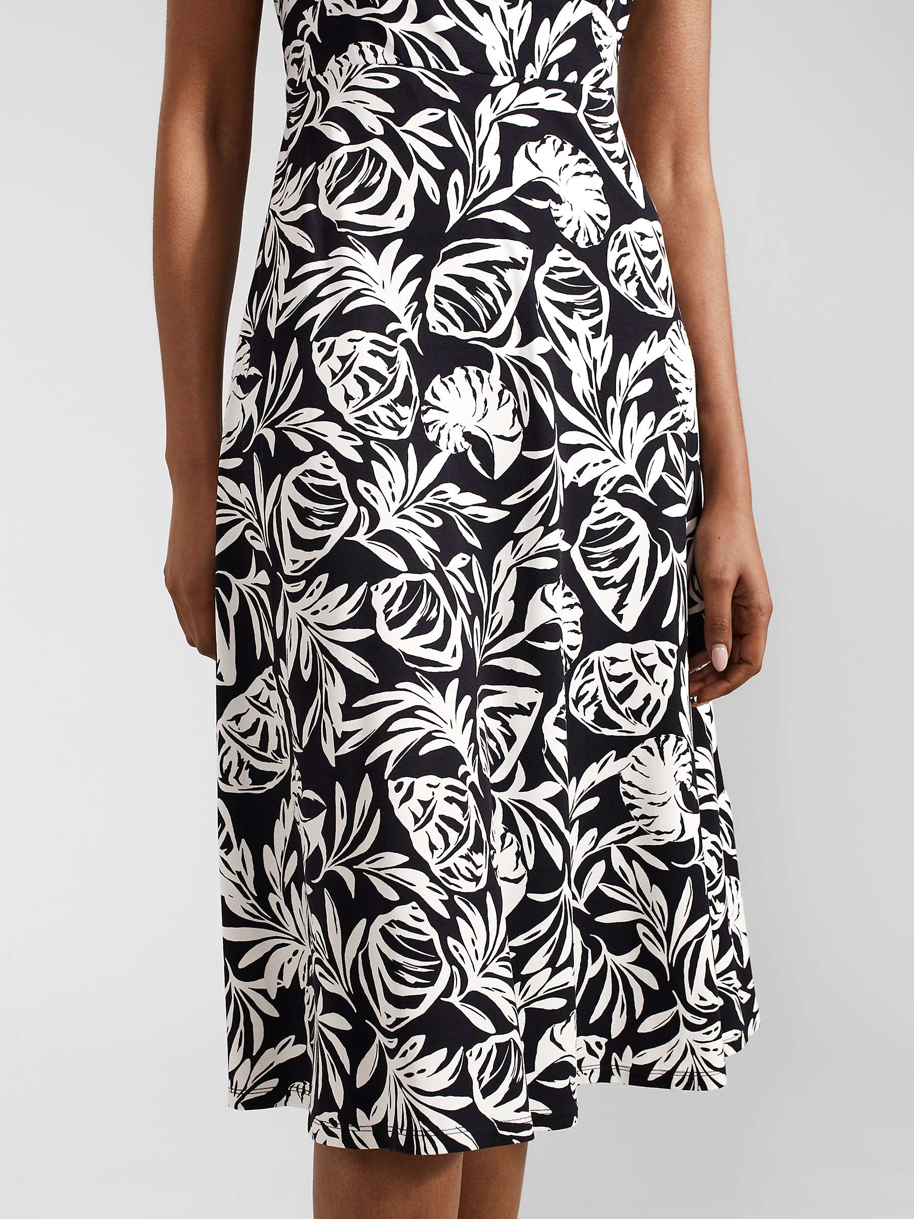 Buy Hobbs Marylise Seashell Print Jersey Midi Dress, Navy/Ivory Online at johnlewis.com