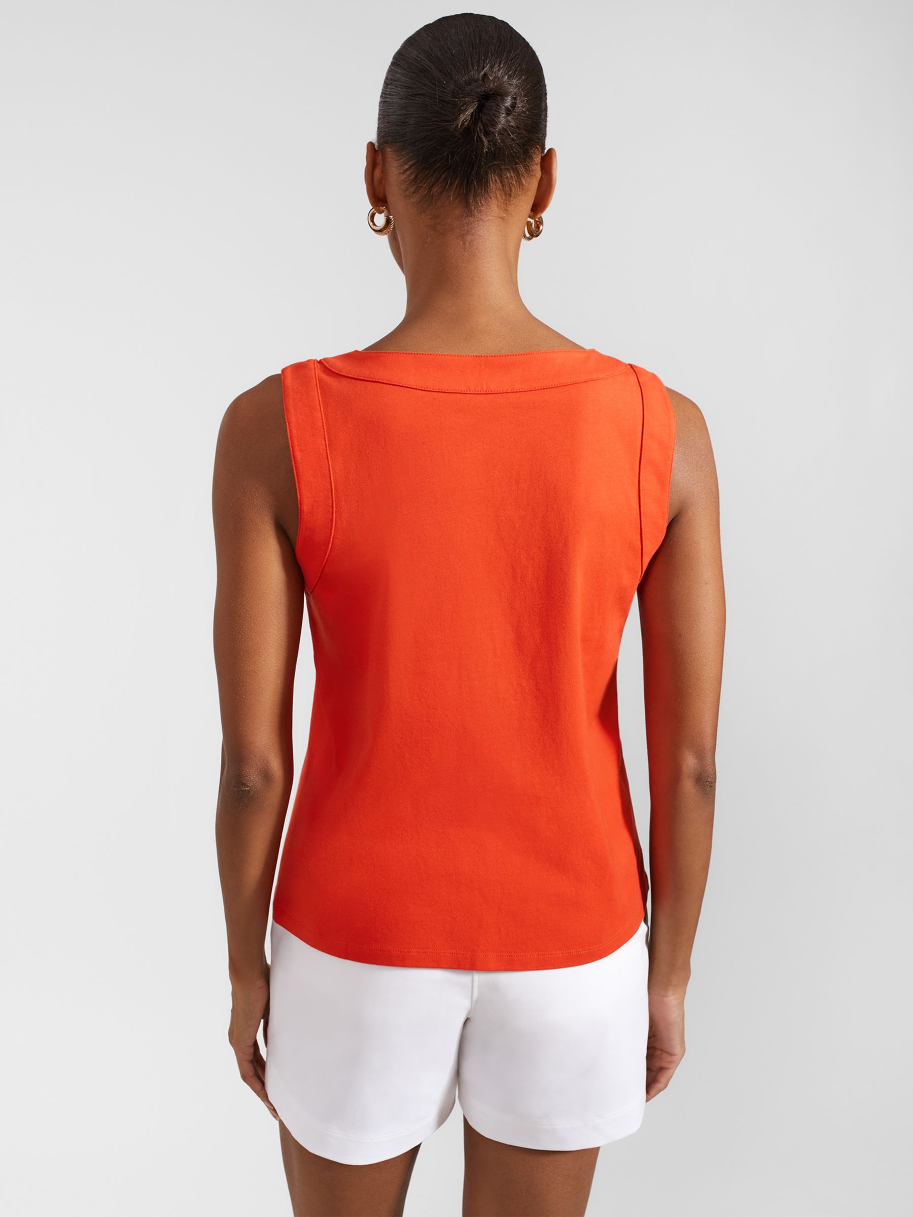 Buy Hobbs Maddy Cotton Tank Top, Hibiscus Red Online at johnlewis.com