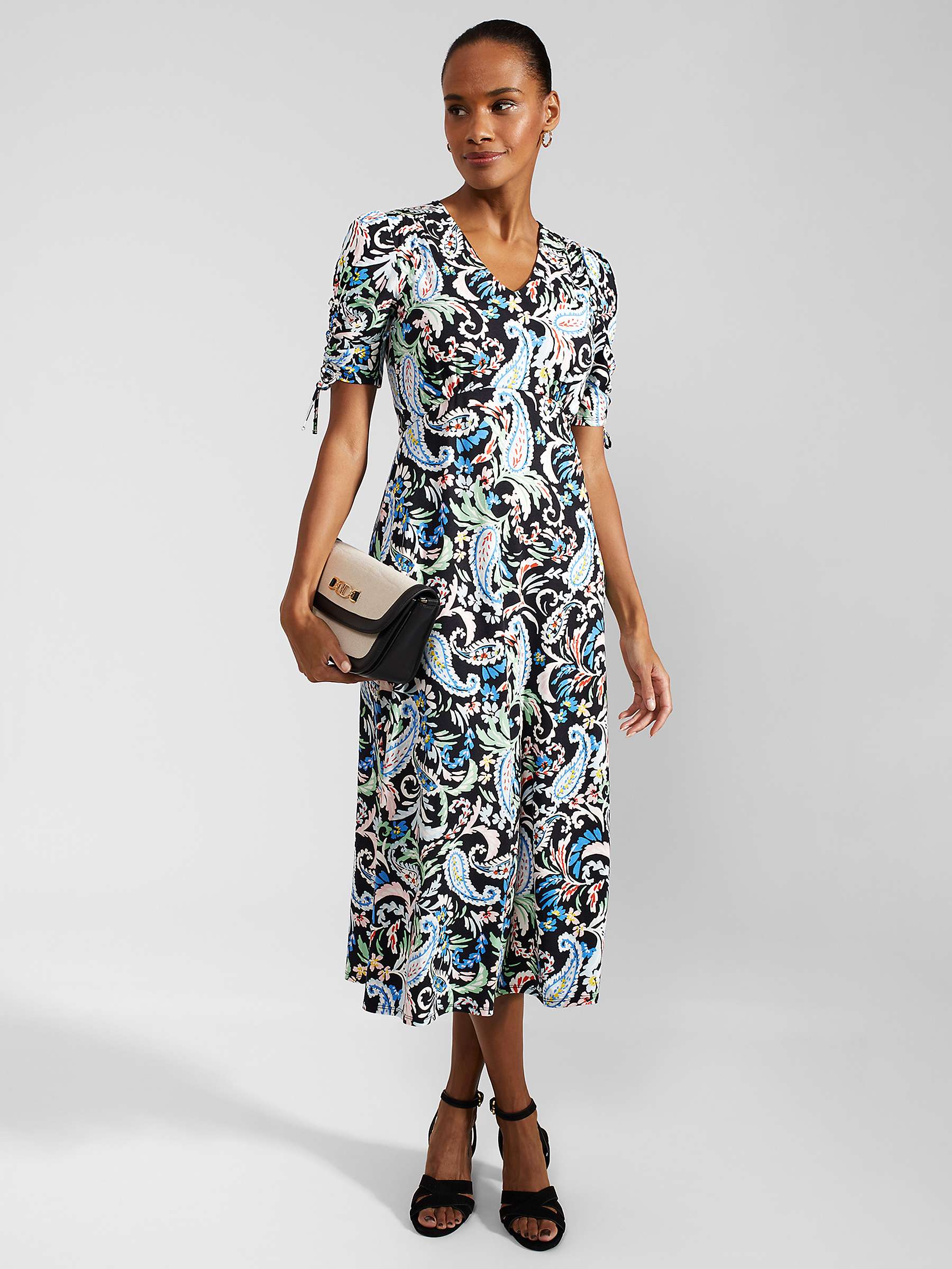 Buy Hobbs Petite Charlotte Paisley Floral Midi Dress, Multi Online at johnlewis.com