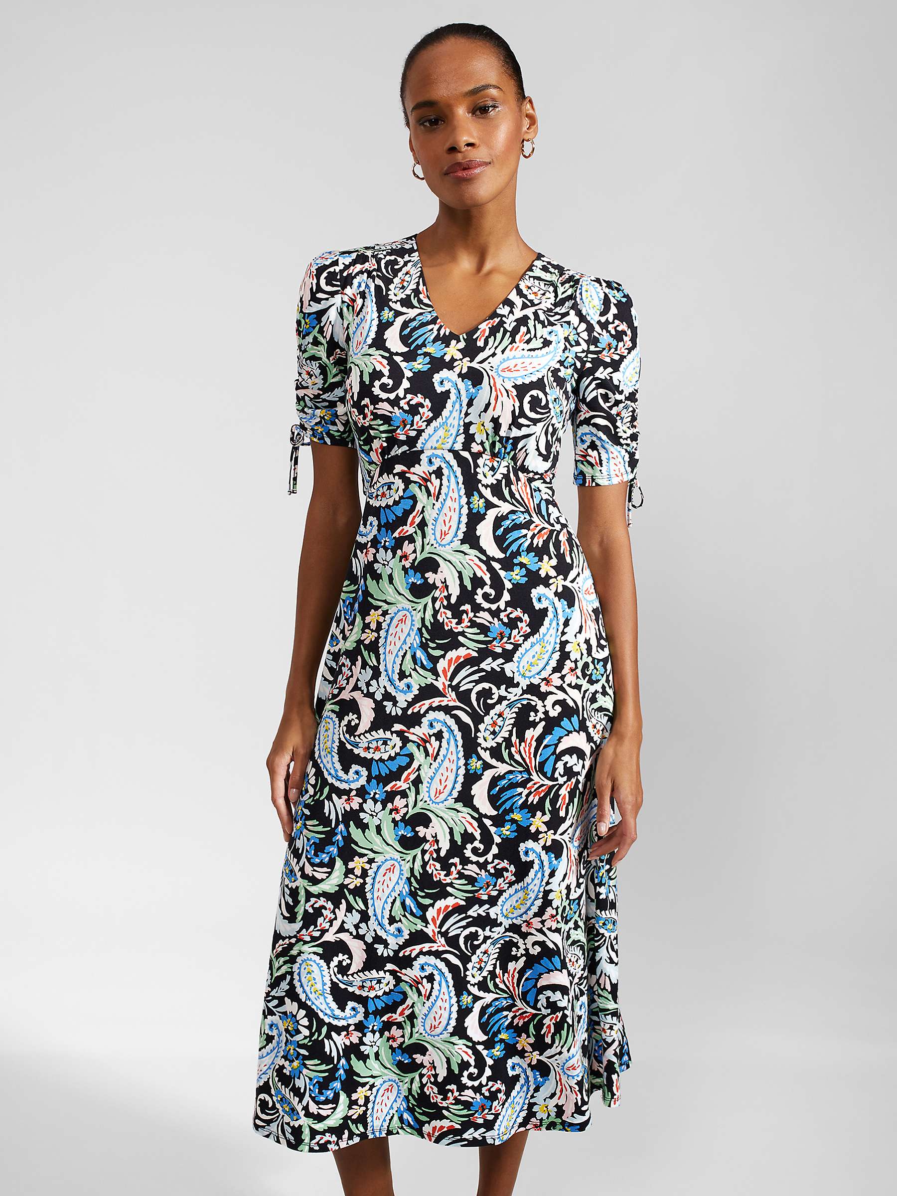 Buy Hobbs Petite Charlotte Paisley Floral Midi Dress, Multi Online at johnlewis.com