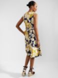 Hobbs Petite Twitchill Floral Linen Dress, Yellow/Multi