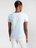 Hobbs Pixie Plain Cotton T-Shirt, Mineral Blue