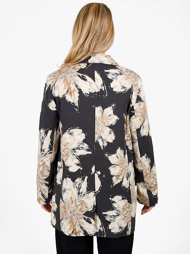 Tutti & Co Grove Floral Print Oversized Blazer, Black/Multi