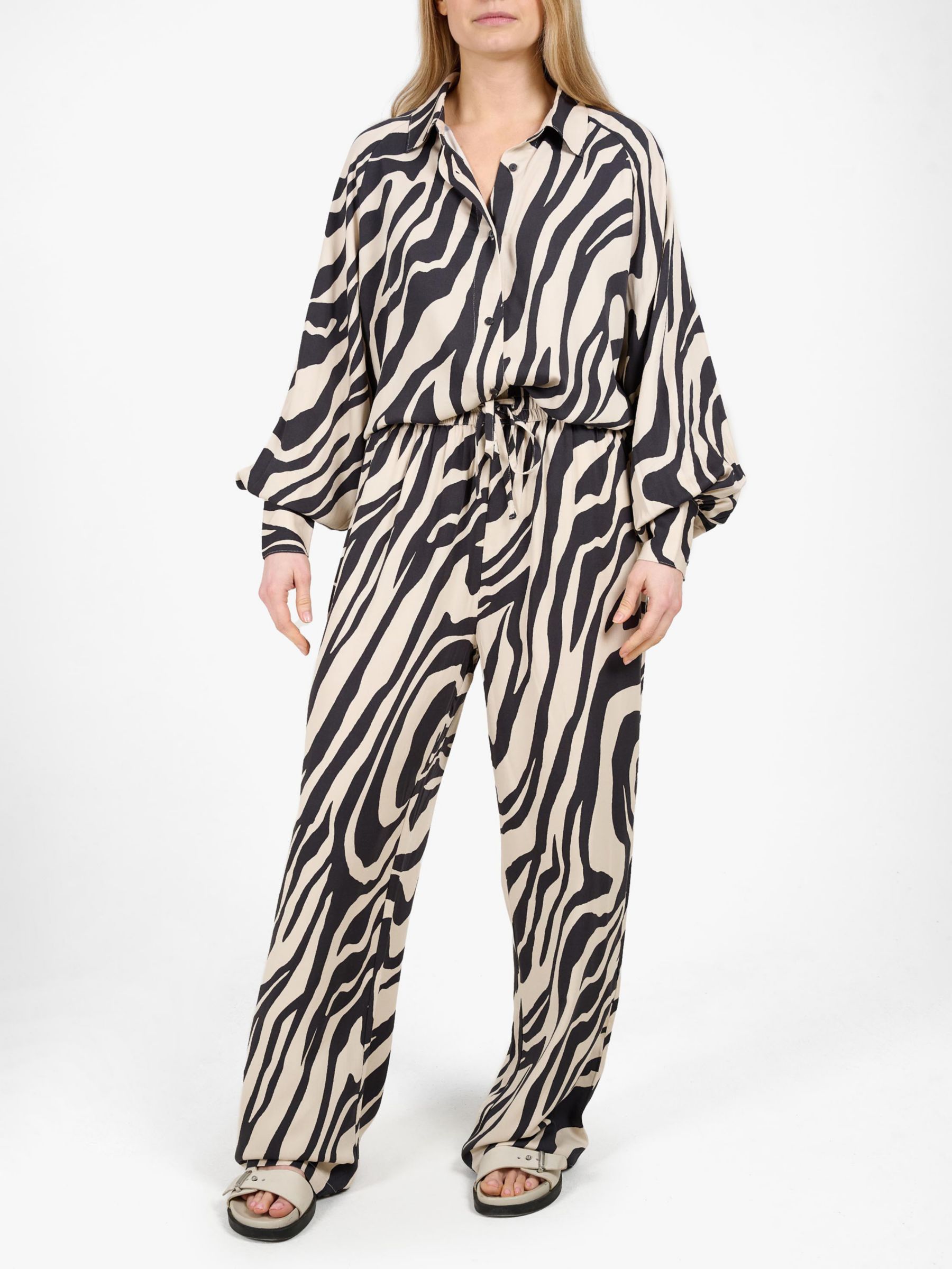 Buy Tutti & Co Adorn Abstract Print Oversized Shirt, Black/Stone Online at johnlewis.com