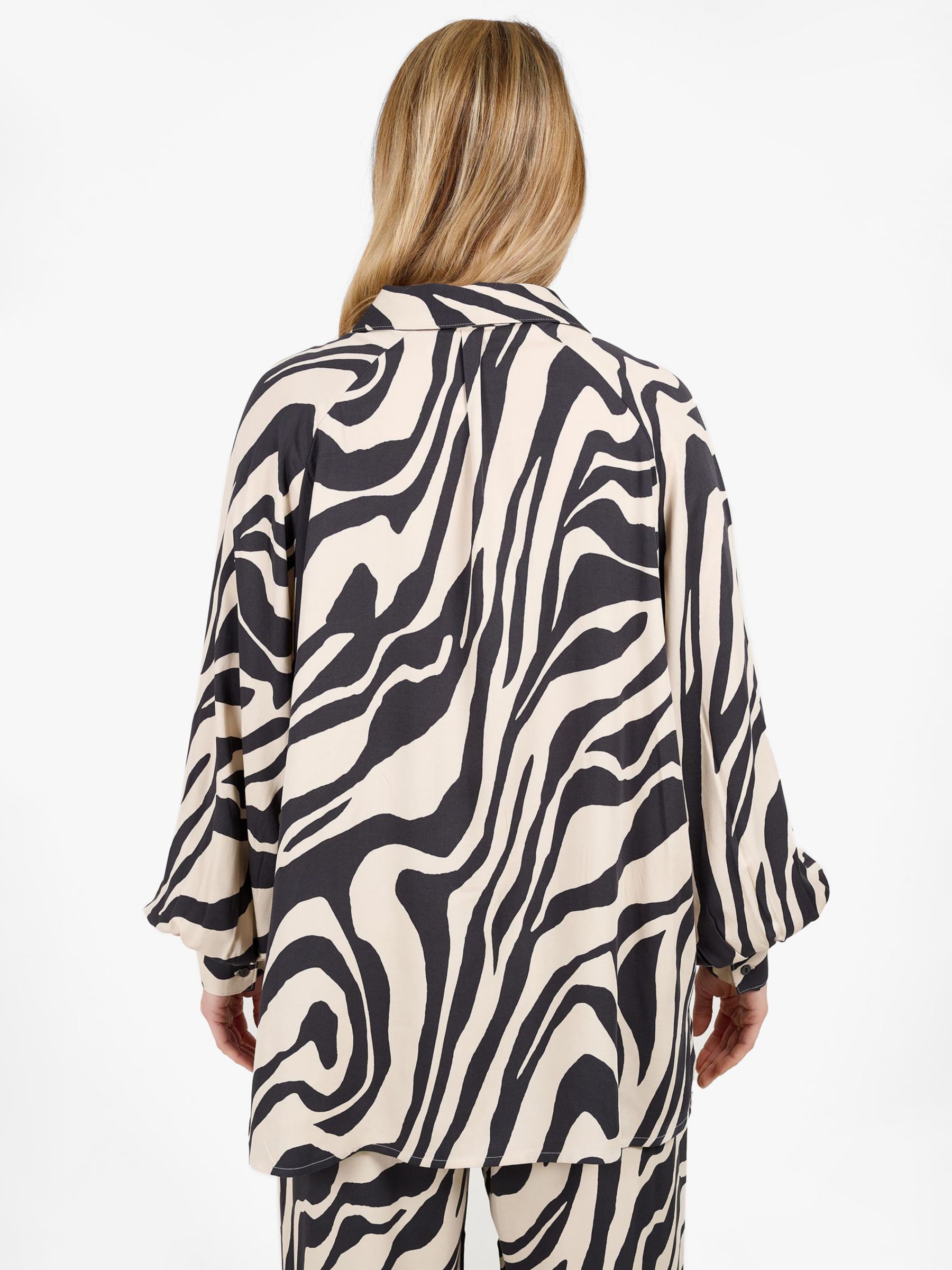 Buy Tutti & Co Adorn Abstract Print Oversized Shirt, Black/Stone Online at johnlewis.com