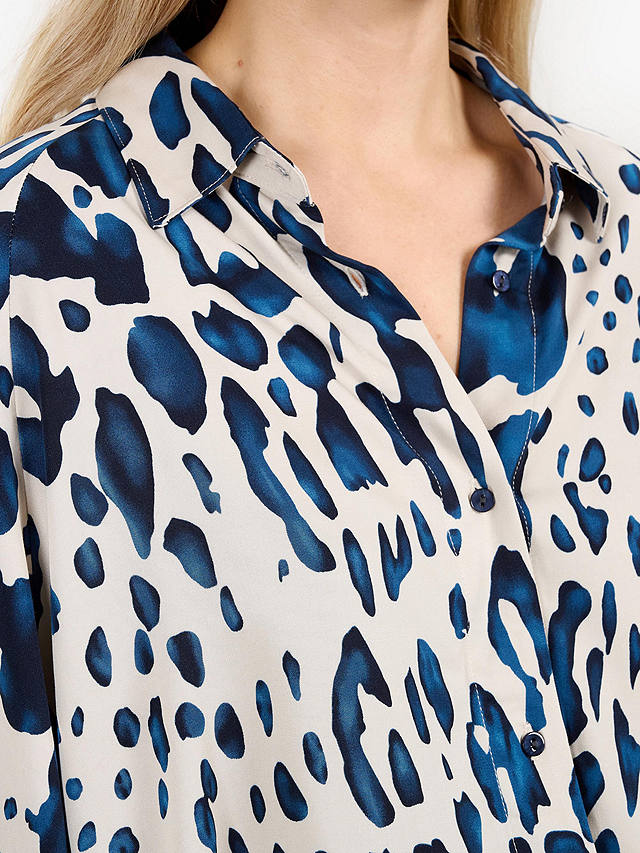 Tutti & Co Praise Abstract Print Oversized Shirt, Blue/Multi