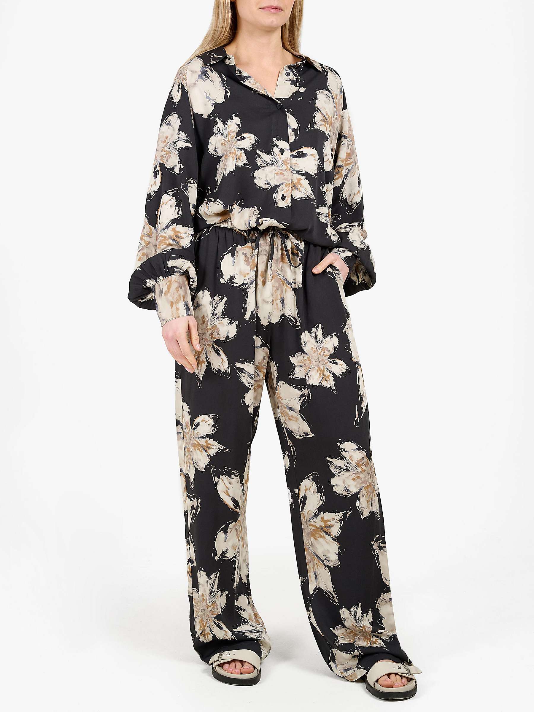 Buy Tutti & Co Grove Floral Print Oversized Shirt, Black/Multi Online at johnlewis.com