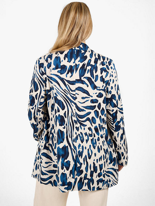 Tutti & Co Praise Abstract Print Oversized Blazer, Blue/Multi