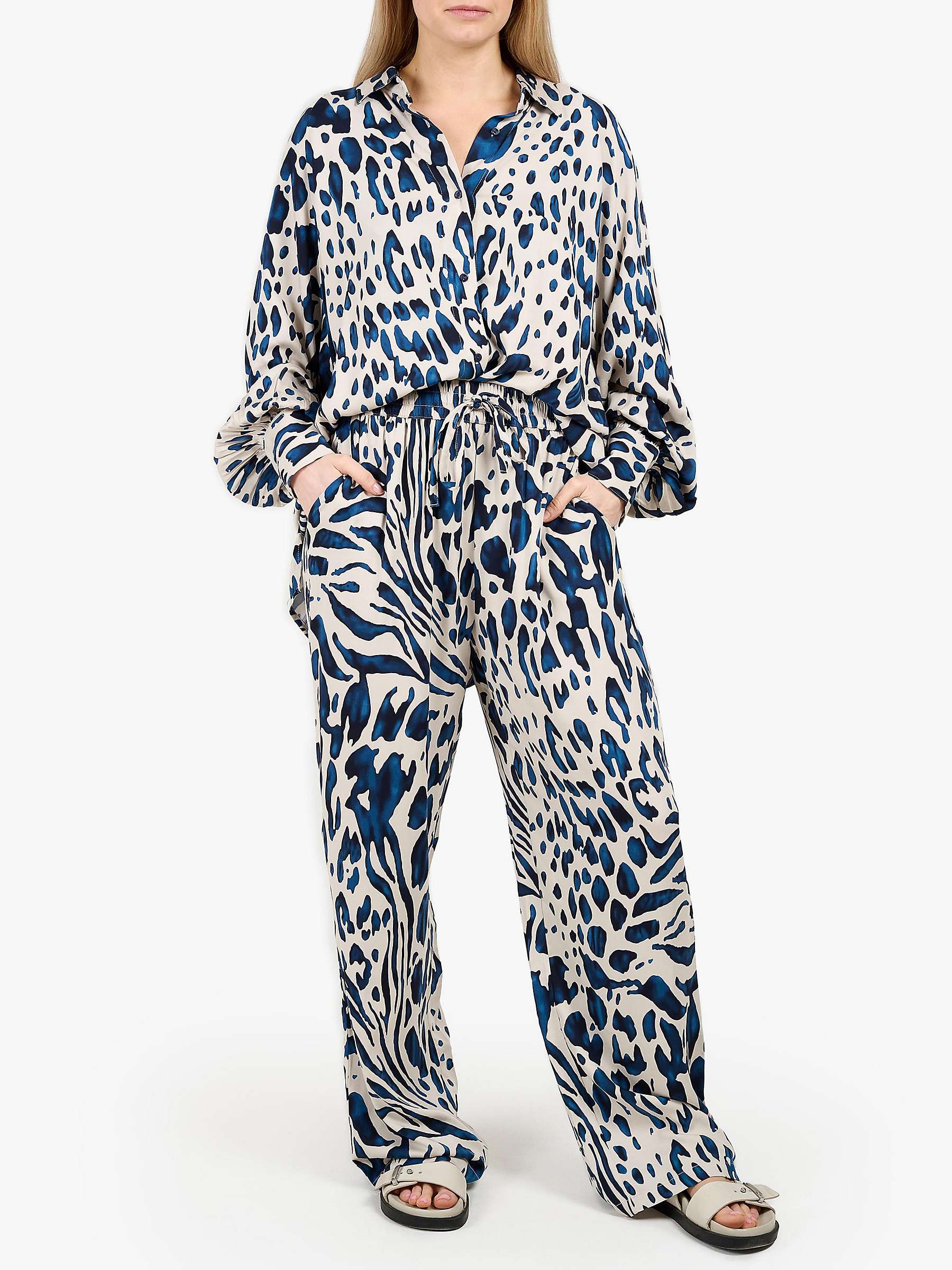 Buy Tutti & Co Praise Abstract Print Wide Leg Trousers, Blue/Multi Online at johnlewis.com