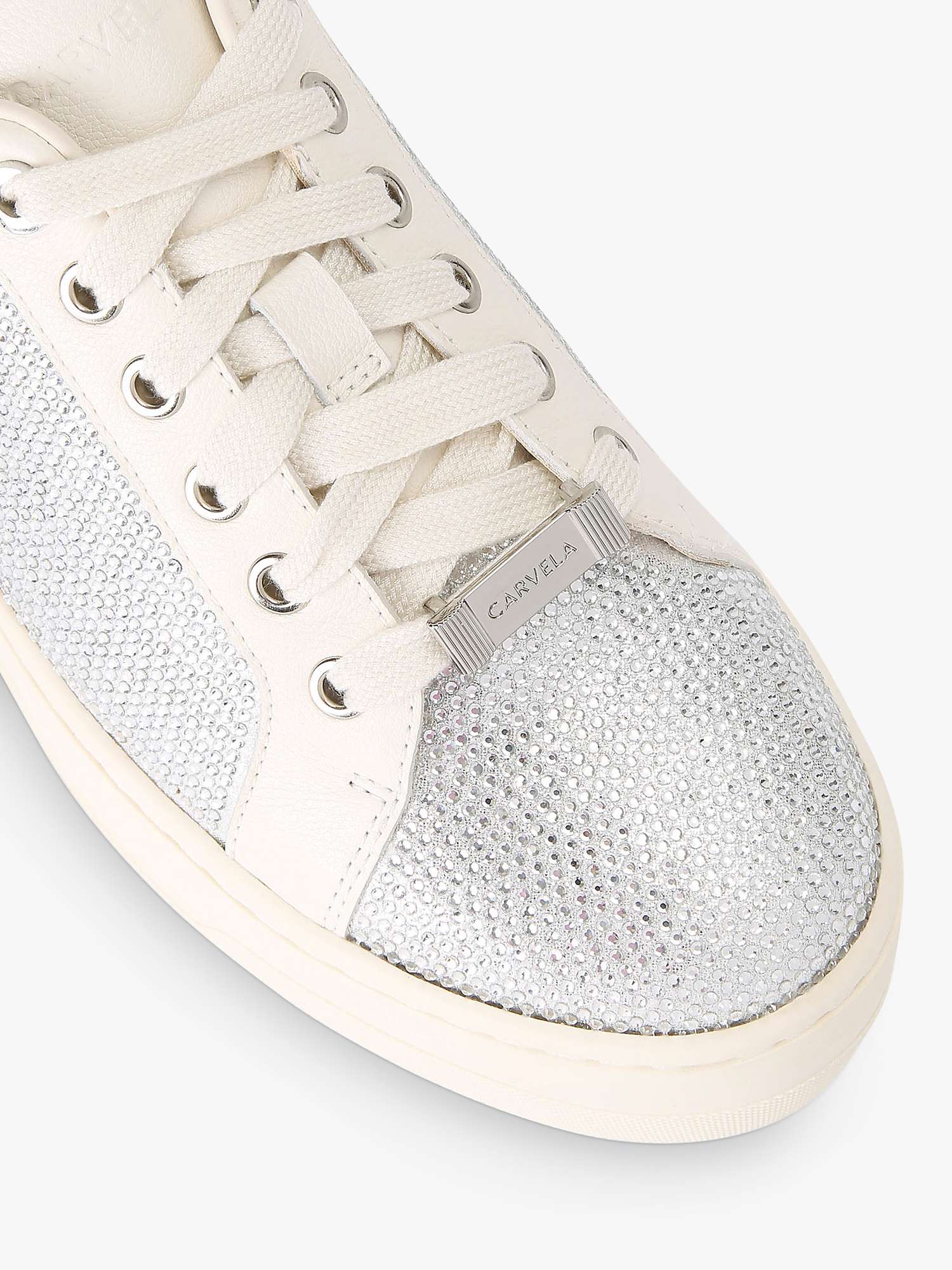 Buy Carvela Connected Jewel Chunky Trainers, Silver Online at johnlewis.com