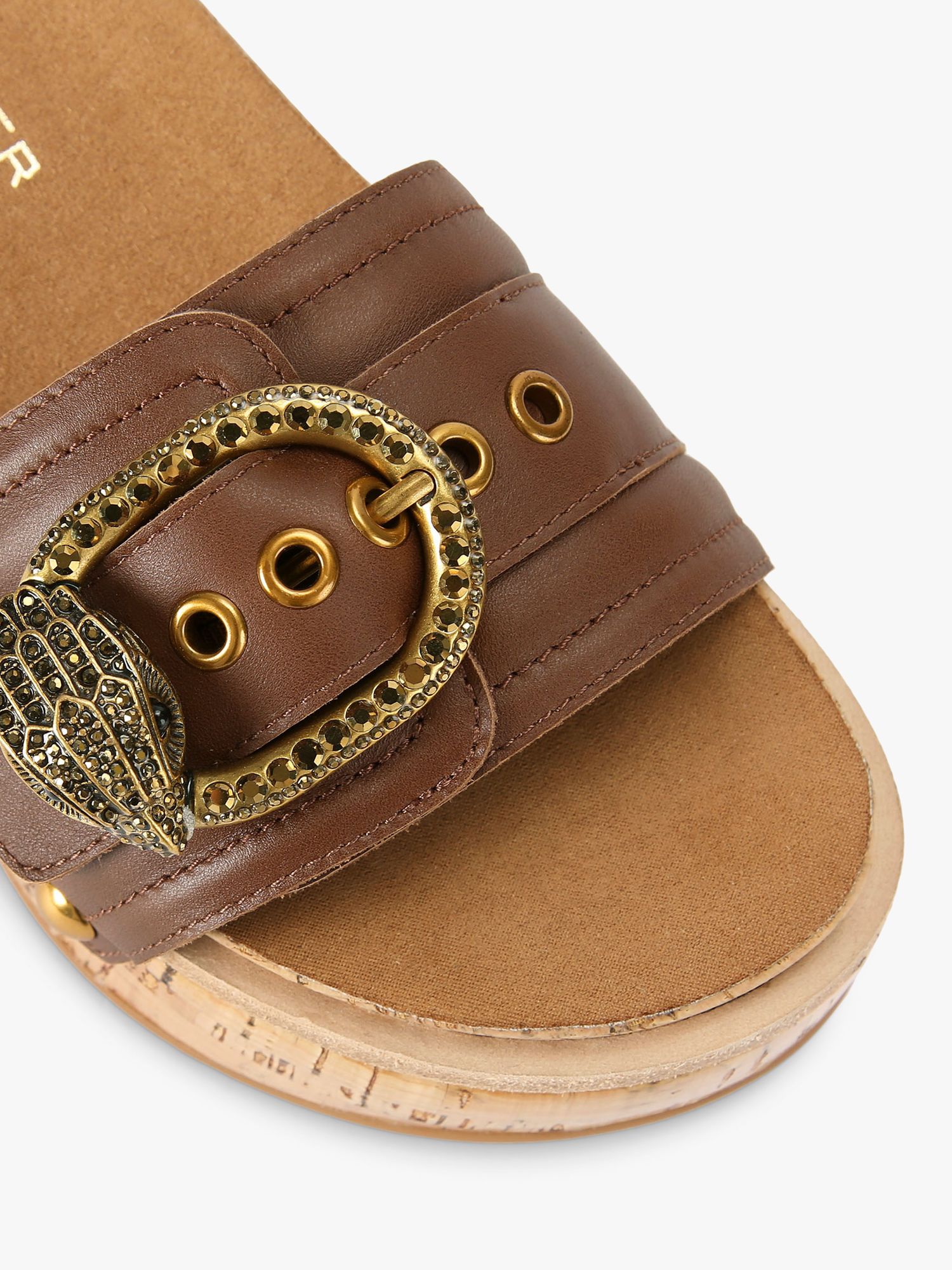 Buy Kurt Geiger London Mayfair Flatform Leather Sandals, Tan Online at johnlewis.com