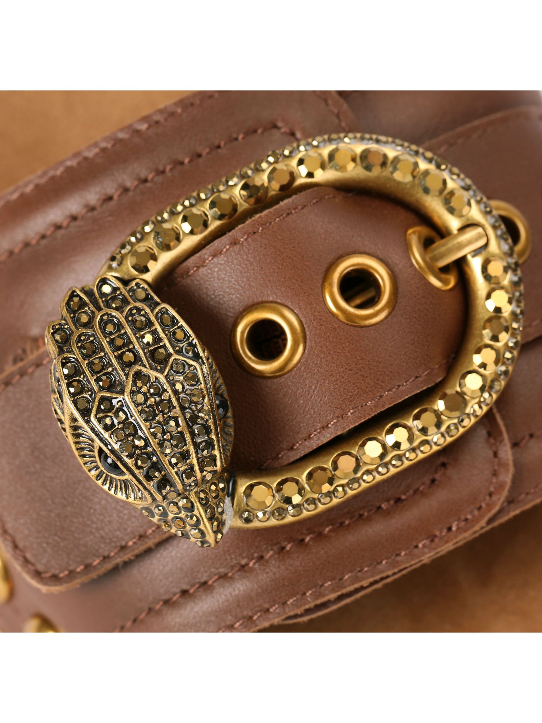 Buy Kurt Geiger London Mayfair Flatform Leather Sandals, Tan Online at johnlewis.com