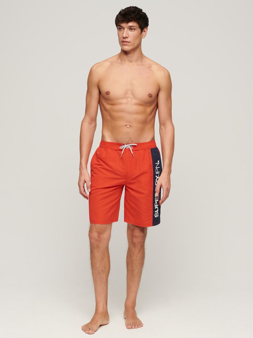 Buy Superdry Sportswear Logo 19" Recycled Boardshorts, Apple Red Online at johnlewis.com