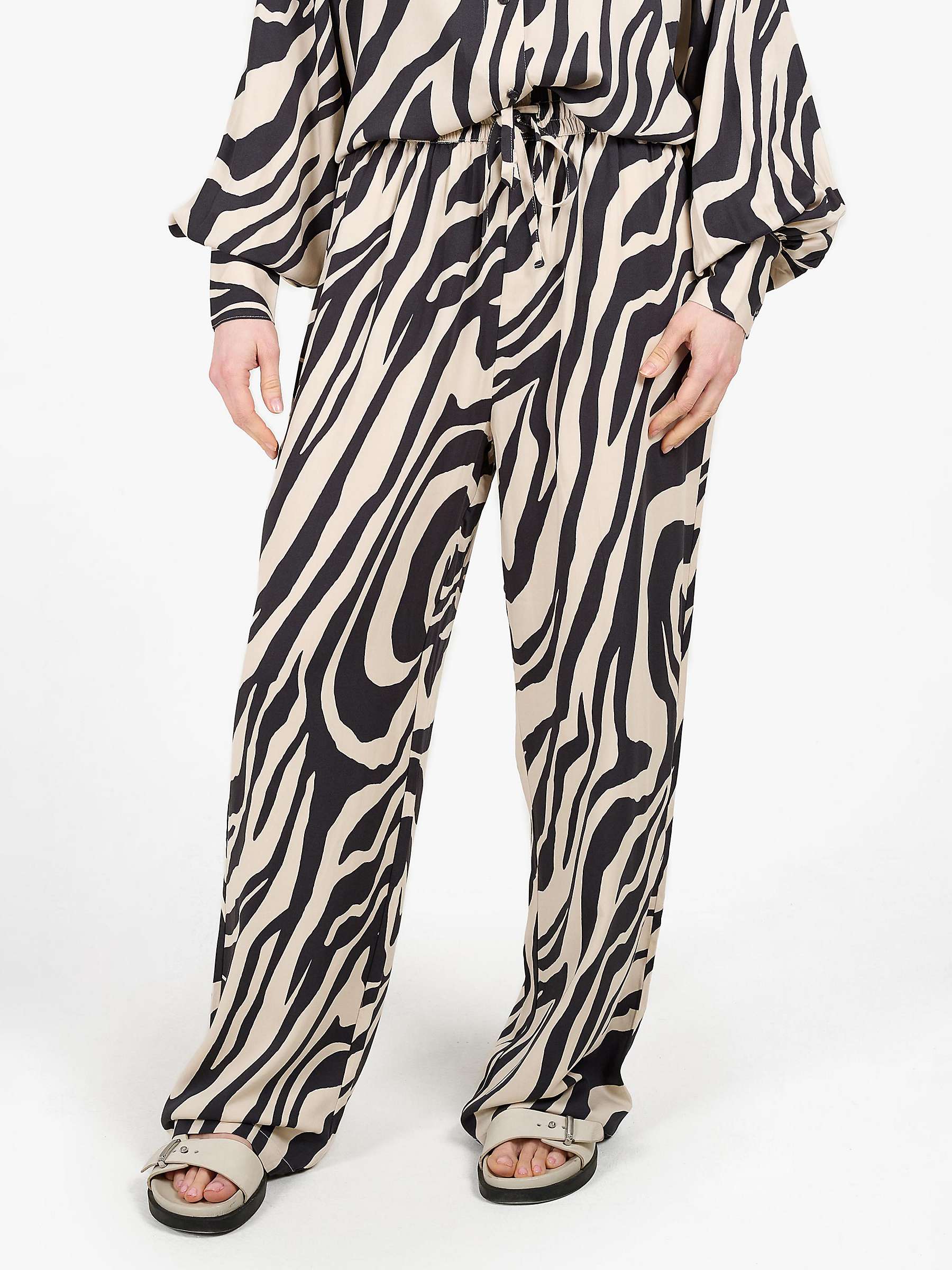 Buy Tutti & Co Adorn Abstract Print Wide Leg Trousers, Black/Stone Online at johnlewis.com