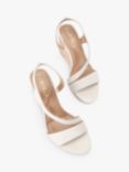 Carvela Symmetry Leather Wedge Heel Sandals, Natural Putty