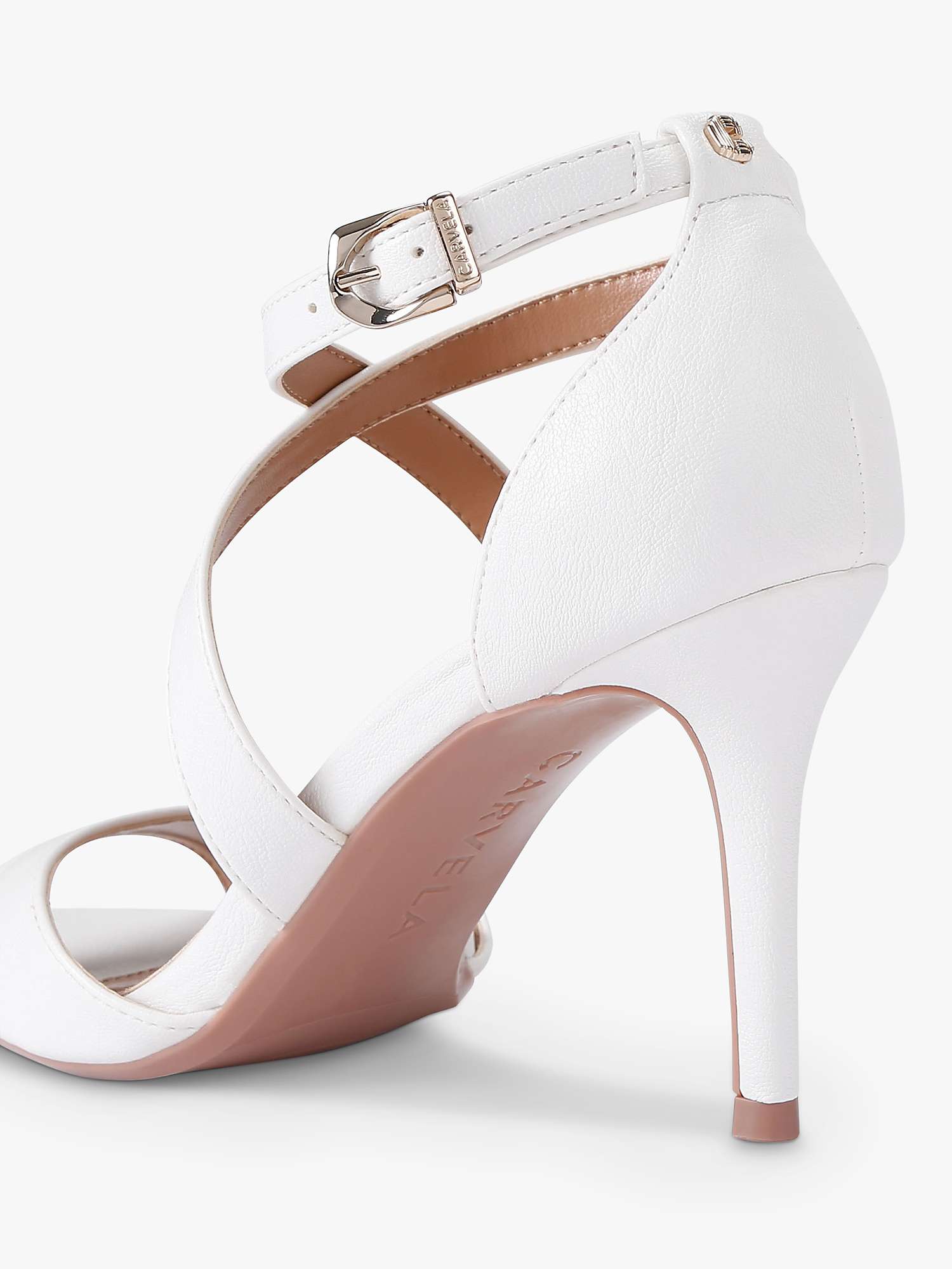 Buy Carvela Kross Stiletto Heel Sandals, White Online at johnlewis.com