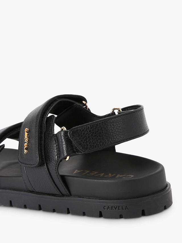 Carvela Fame Leather Footbed Sandals, Black