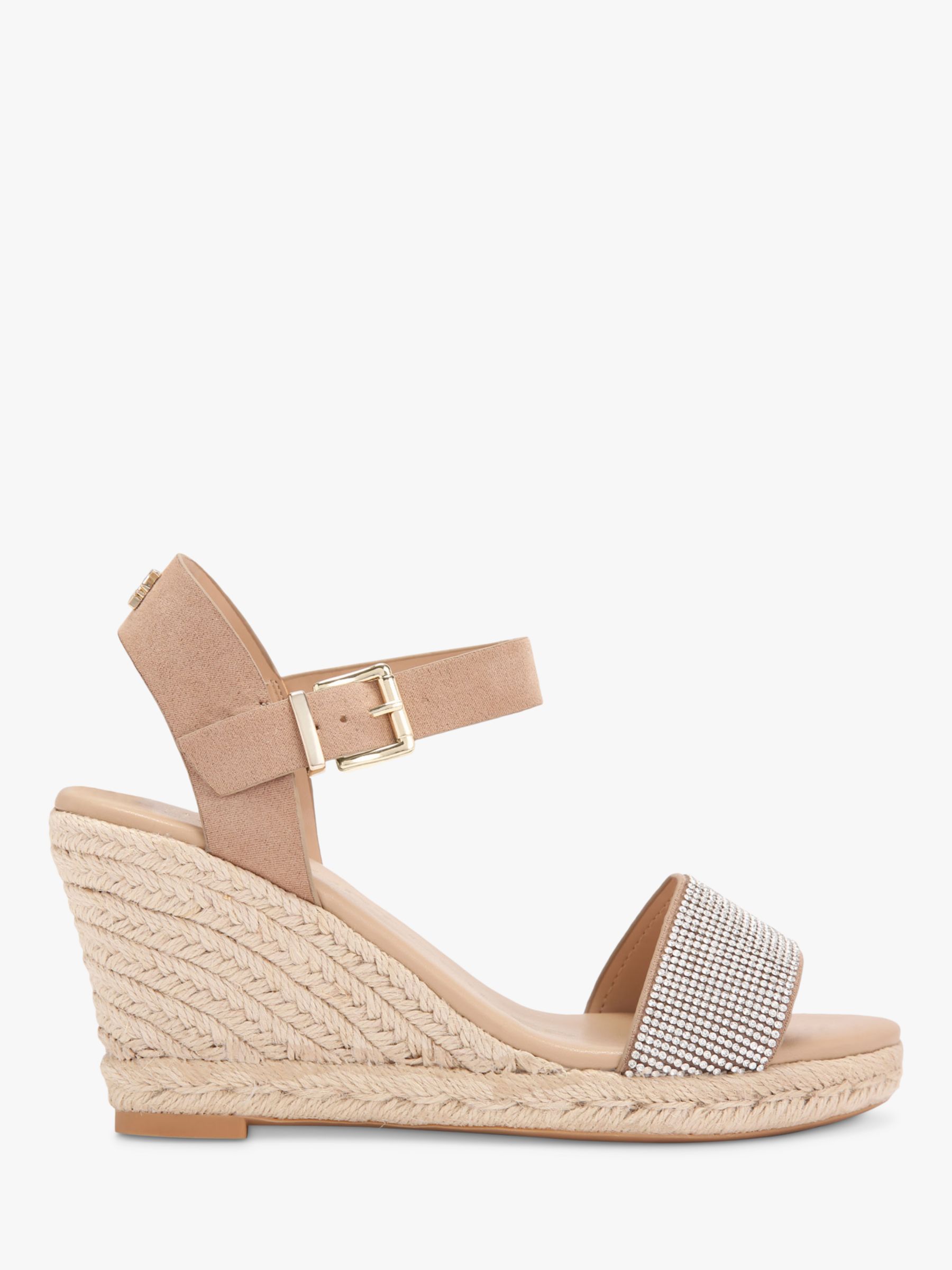 KG Kurt Geiger Paisley Blind Wedge Heel Espadrilles, Silver/Nude at ...