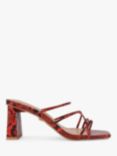 KG Kurt Geiger Snake Effect Strappy Sandals, Red/Multi