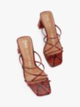 KG Kurt Geiger Snake Effect Strappy Sandals, Red/Multi