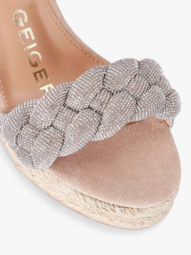 KG Kurt Geiger Sadie Embellished Strap Wedge Sandals, Blush