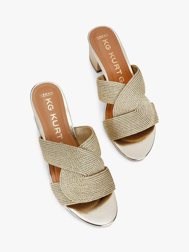 KG Kurt Geiger Rosie Woven Strap Mules, Gold