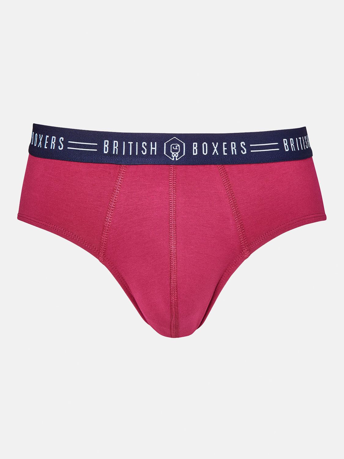 British Boxers Heritage Cotton Blend Briefs, Pack of 3, Rio Red/Navy/Evergreen, S