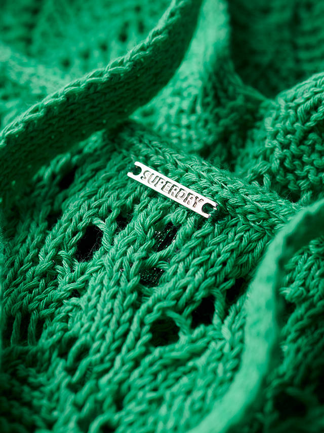 Superdry Crochet Halterneck Maxi Dress, Kelly Green