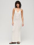 Superdry Crochet Halterneck Maxi Dress, Off White